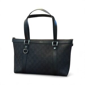 Gucci Abby medium black tote bag with dust-bag canvas and leather